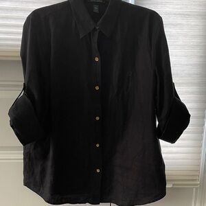 Ralph Lauren Women's Black Button Down Shirt